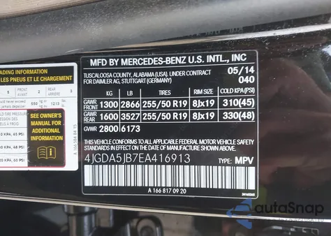 2014 Mercedes-Benz Ml 350 z USA, uszkodzony, nr VIN 4JGDA5JB7EA416913